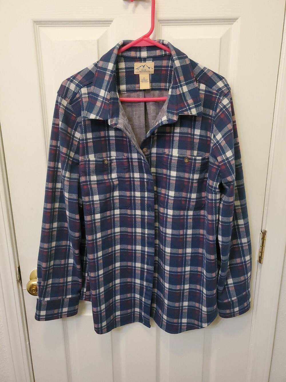 Blue Mountain Women's Long Sleeve Button-Down Plaid Flannel Shirt - Picture 1 of 5